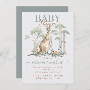 Kangaroo and Joey Baby Shower invitations