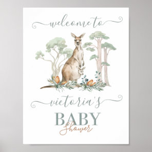 Kangaroo and Joey Baby Shower Welcome Sign