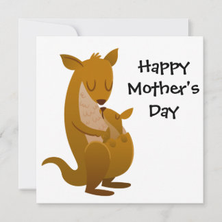 Kangaroo and Joey Mother's Day Design Holiday Card