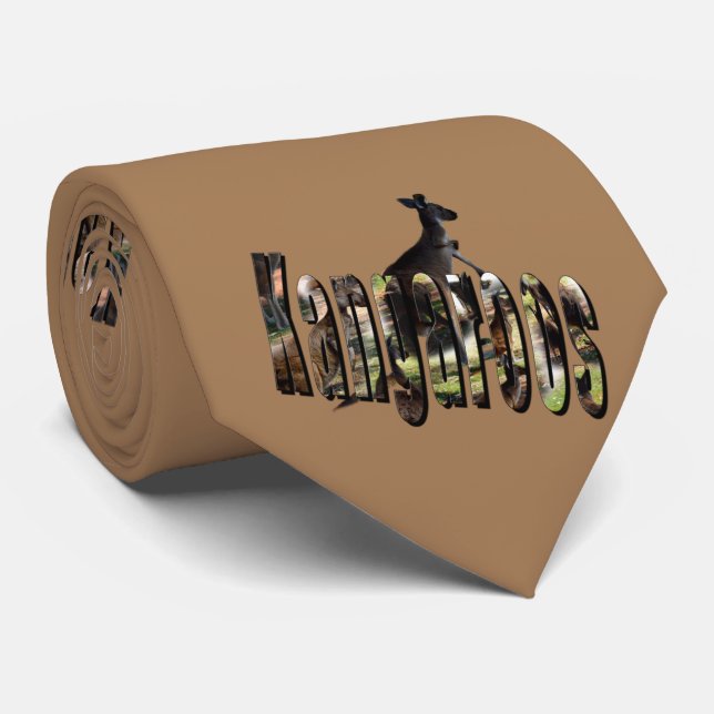 Kangaroo And Kangaroos Picture Logo, Neck Tie (Rolled)