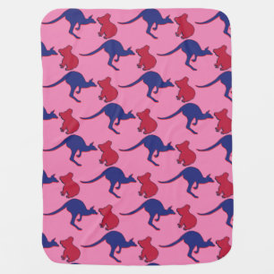 Kangaroo and Koala Bear Baby Blanket