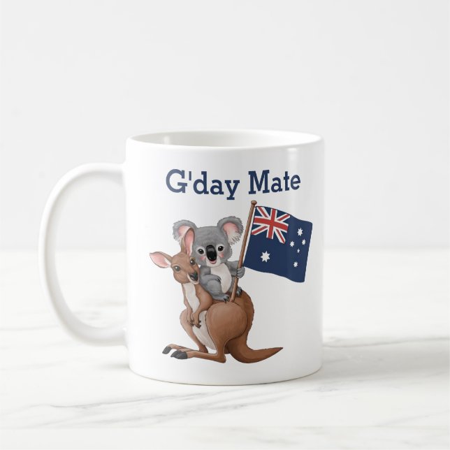 Kangaroo and Koala Coffee Mug (Left)