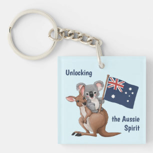 Kangaroo and Koala Keychain