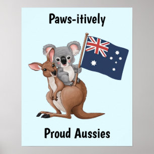 Kangaroo and Koala Poster