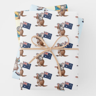 Kangaroo and Koala Wrapping Paper Sheets