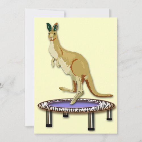 Kangaroo and Trampoline Invitation