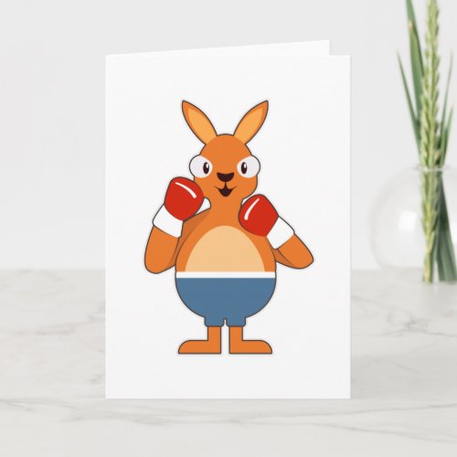 Kangaroo as Boxer with Boxing gloves Card