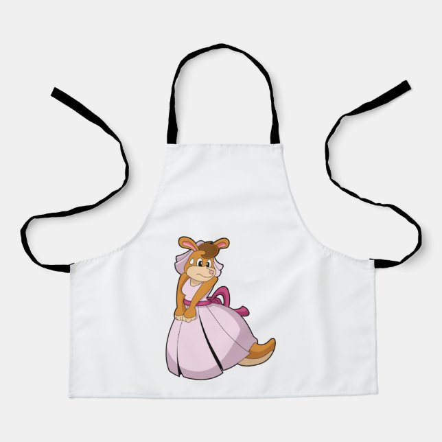 Kangaroo as Bride with Wedding dress Apron (Front)