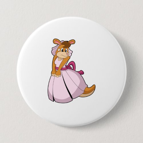 Kangaroo as Bride with Wedding dress Button