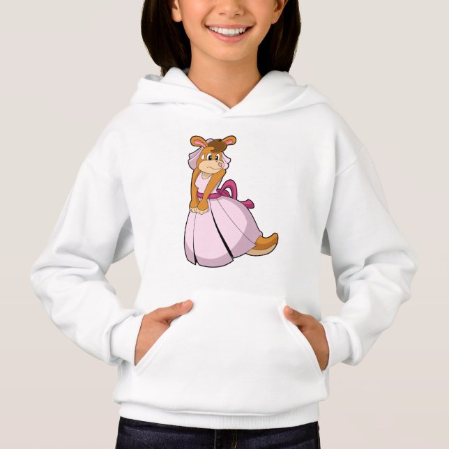 Kangaroo as Bride with Wedding dress Hoodie (Front)