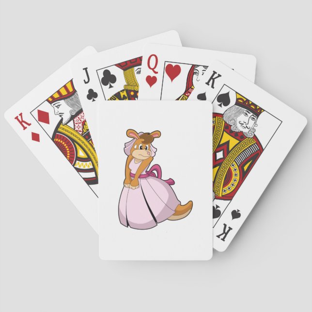 Kangaroo as Bride with Wedding dress Poker Cards (Back)