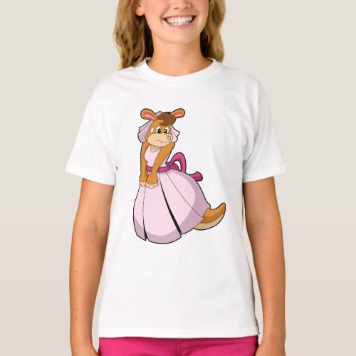 Kangaroo as Bride with Wedding dress T_Shirt