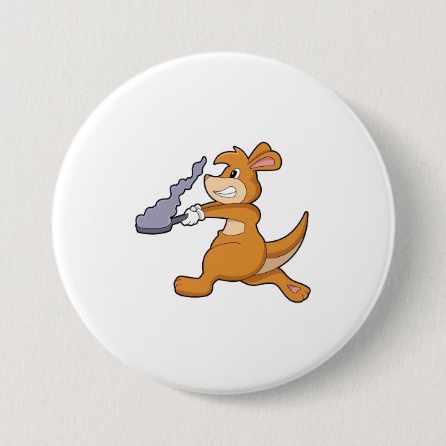 Kangaroo as Cook with Pan Button (Front)