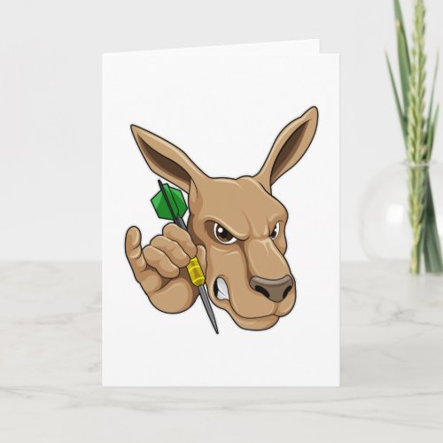 Kangaroo as Dart player with Dart Card