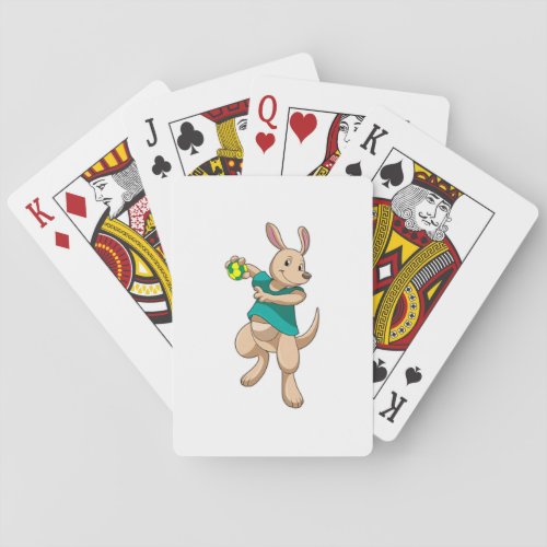 Kangaroo as Handball player with Handball Poker Cards