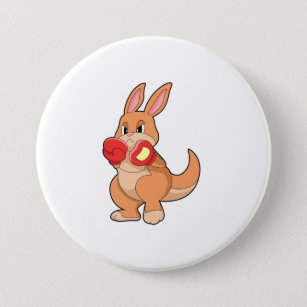 Kangaroo at Boxing with Boxing gloves Button