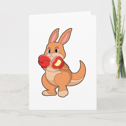 Kangaroo at Boxing with Boxing gloves Card