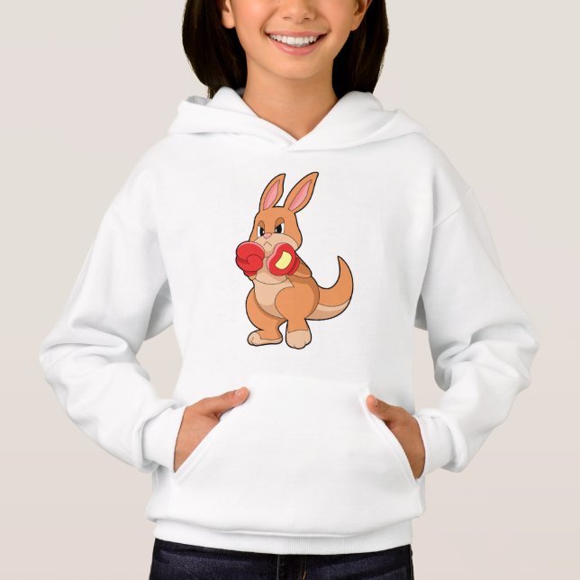 Kangaroo at Boxing with Boxing gloves Hoodie (Front)
