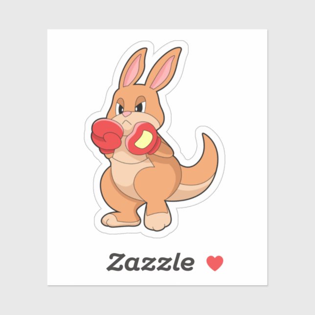 Kangaroo at Boxing with Boxing gloves Sticker (Sheet)