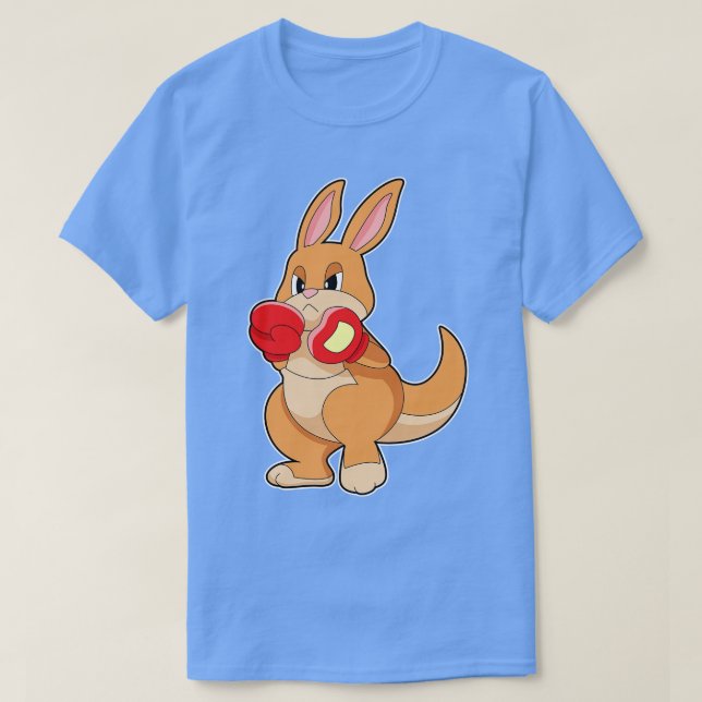 Kangaroo at Boxing with Boxing gloves T-Shirt (Design Front)