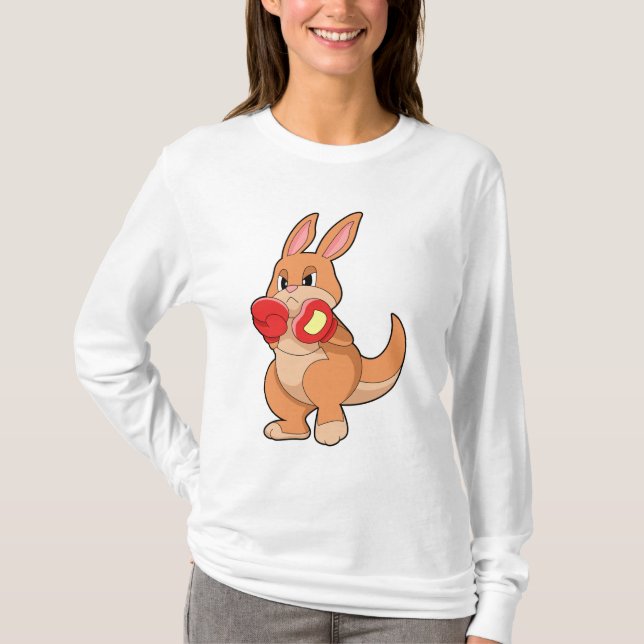 Kangaroo at Boxing with Boxing gloves T-Shirt (Front)