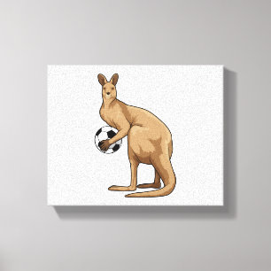 Kangaroo at Soccer Sports Canvas Print
