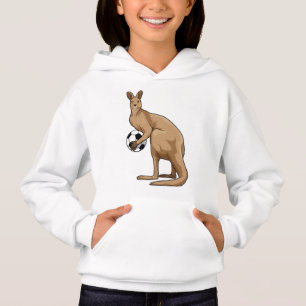 Kangaroo at Soccer Sports Hoodie