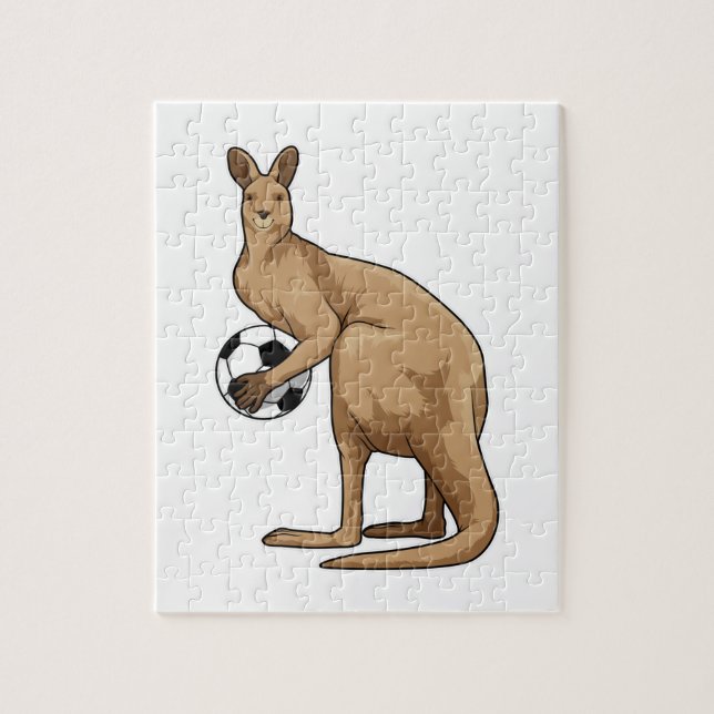Kangaroo at Soccer Sports Jigsaw Puzzle (Vertical)