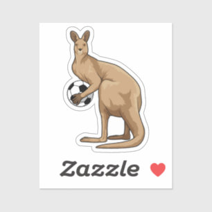 Kangaroo at Soccer Sports Sticker