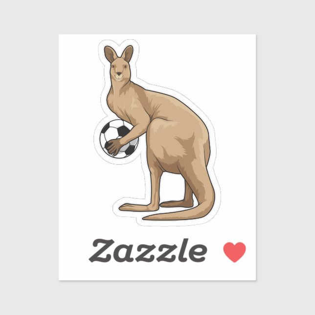 Kangaroo at Soccer Sports Sticker (Sheet)