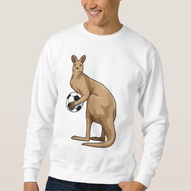 Kangaroo at Soccer Sports Sweatshirt (Front)