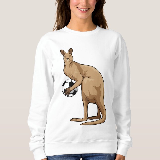 Kangaroo at Soccer Sports Sweatshirt (Front)