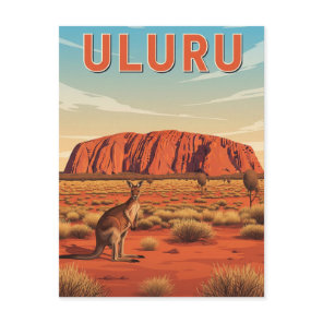 Kangaroo at Uluru Australia Postcard