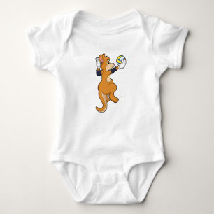 Kangaroo at Volleyball Sports Baby Bodysuit