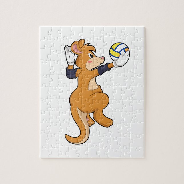 Kangaroo at Volleyball Sports Jigsaw Puzzle (Vertical)