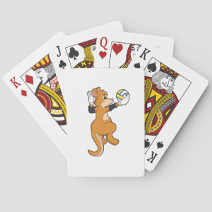 Kangaroo at Volleyball Sports Poker Cards