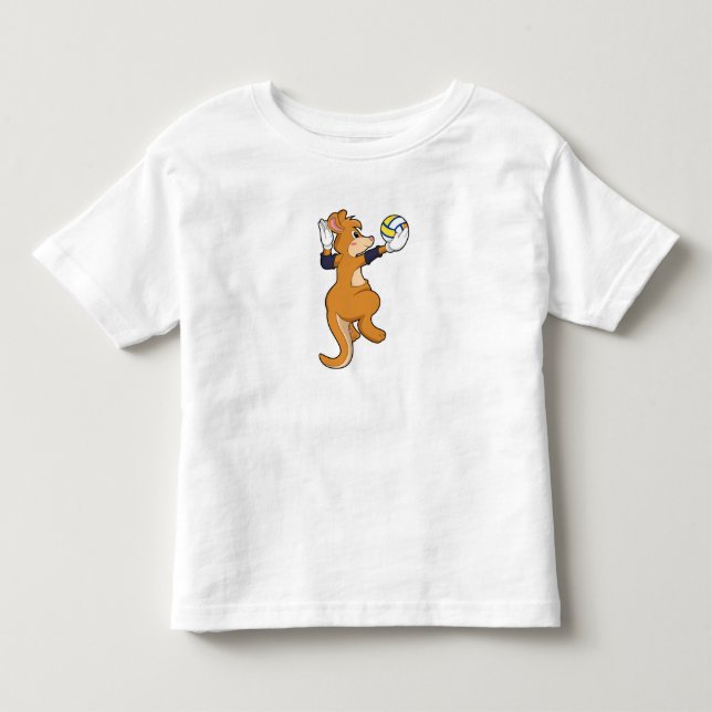 Kangaroo at Volleyball Sports Toddler T-shirt (Front)