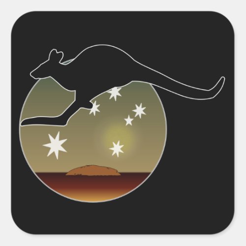 Kangaroo Aussie Icon Stickers
