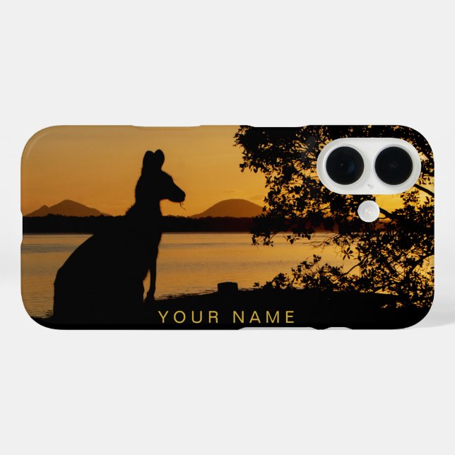 Kangaroo Australia Black & Gold Sunset Silhouette  Case-Mate iPhone Case (Back (Horizontal))