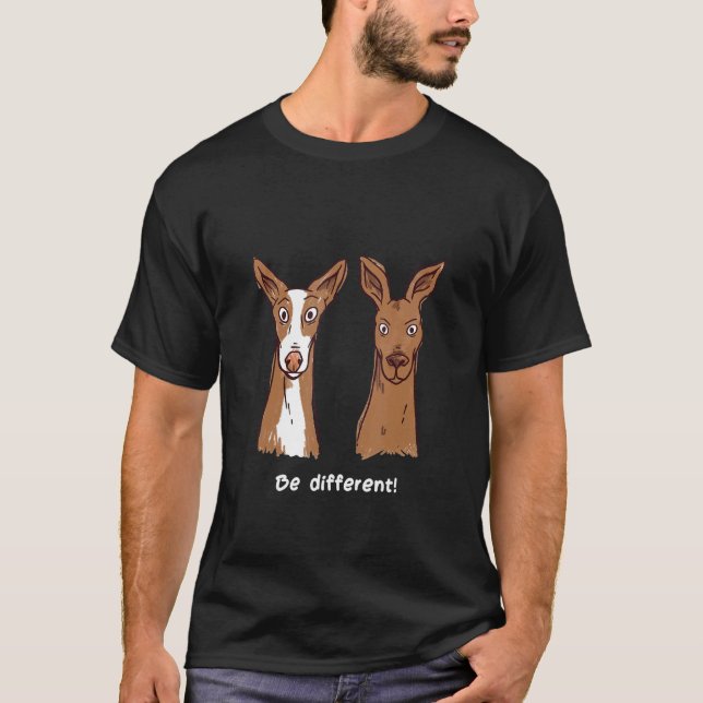 Kangaroo Australia Dog Motif  Podenco T-Shirt (Front)