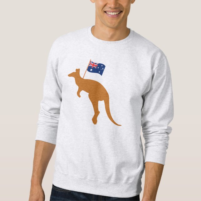 kangaroo australia flag ash sweatshirt (Front)