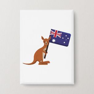 kangaroo australia flag button