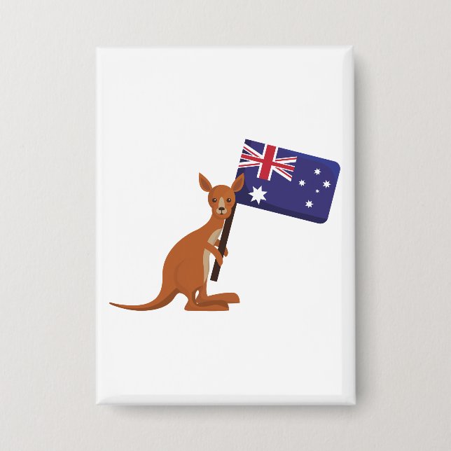 kangaroo australia flag button (Front)
