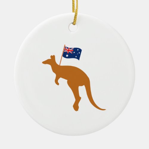 kangaroo australia flag ceramic ornament