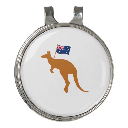 kangaroo australia flag golf hat clip