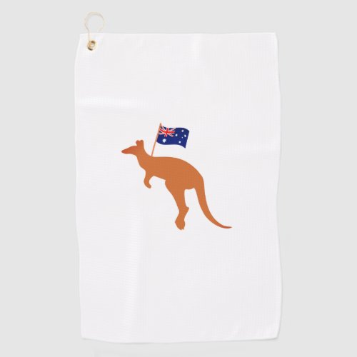 kangaroo australia flag golf towel