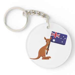 kangaroo australia flag keychain