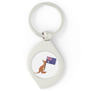 kangaroo australia flag keychain