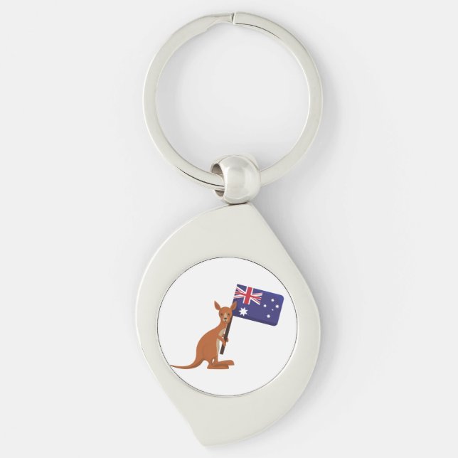 kangaroo australia flag keychain (Front)