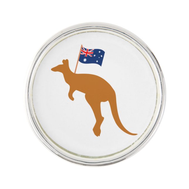 kangaroo australia flag lapel pin (Front)